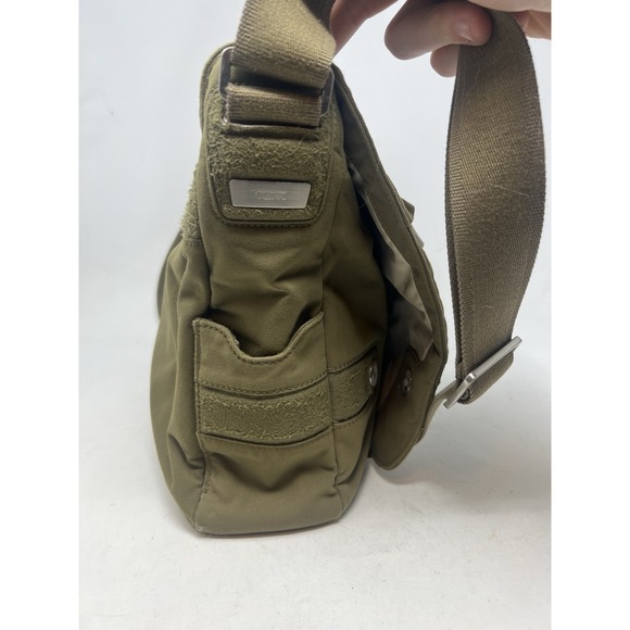 TUMI T-Tech Crossbody Messenger Large Laptop Carry Bag Olive Green - Picture 5 of 12